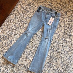 Trendy Light Blue Flare Jeans